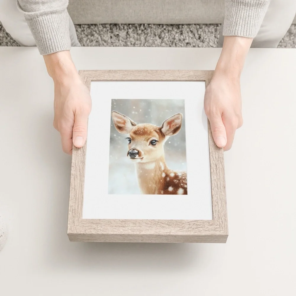 Deer Fawn Wall Art Print Poster Unframed - Watercolor Animal Print - Picture 7 of 9